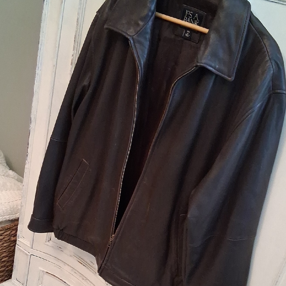 Jos. A. Bank Rich Brown Leather Jacket - Picture 3 of 3
